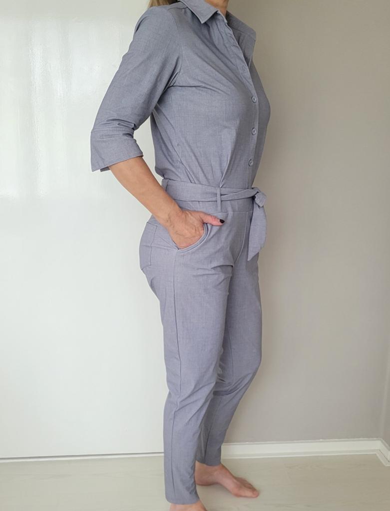Studio Anneloes Denim jumpsuit M Lichtgrijs Travelstof, Kleding | Dames, Jumpsuits, Maat 38/40 (M), Studio Anneloes, Verzenden