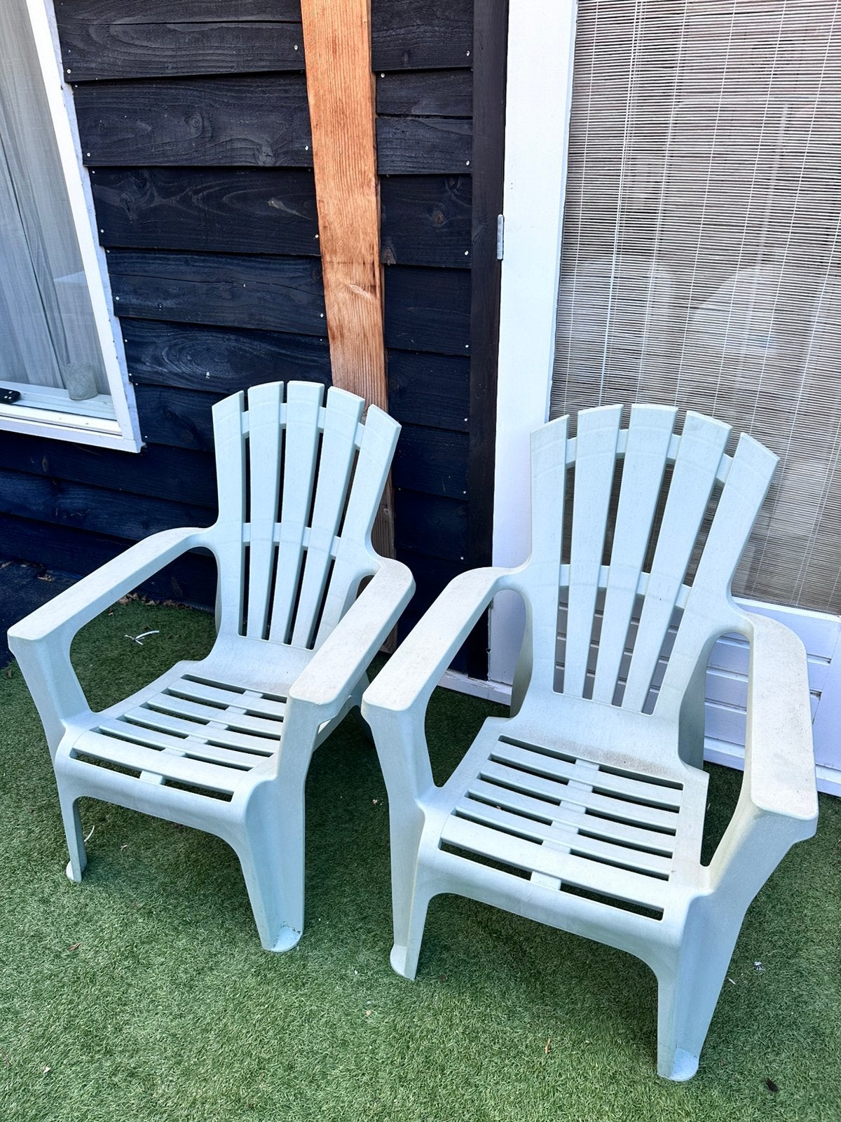 2 stoelen, Tuin en Terras, Tuinstoelen, Ophalen of Verzenden, Gebruikt, Kunststof