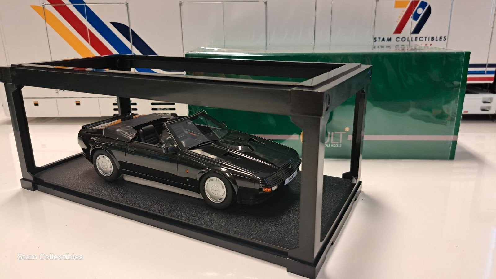 Cult Scale Models Aston Martin V8 Zagato Spyder Black - 1987, Overige merken, Auto, Ophalen of Verzenden, Zo goed als nieuw