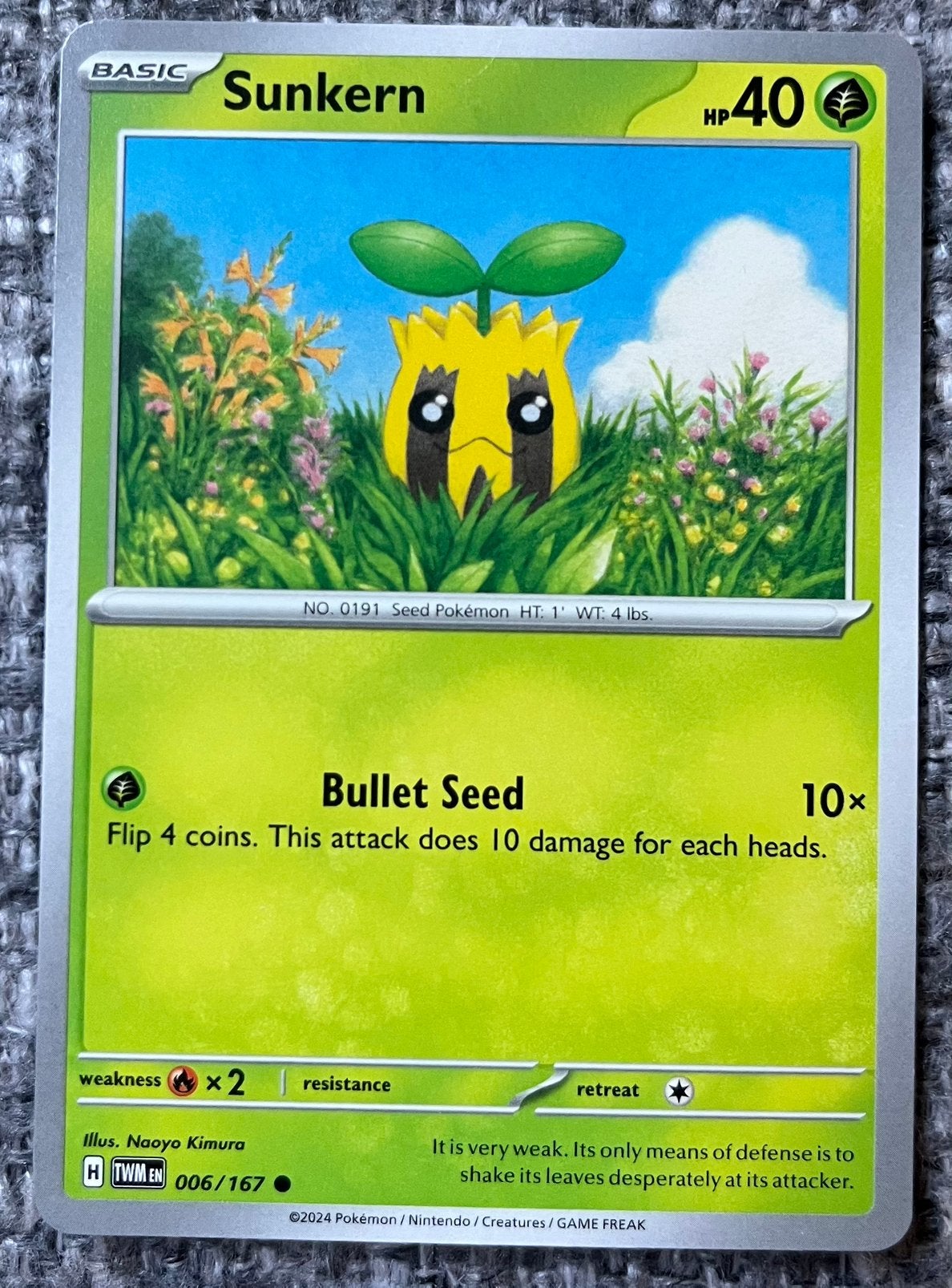 Pokémonkaart van Sunkern (191) • Twilight Masquerade, Verzenden, Nieuw, Losse kaart