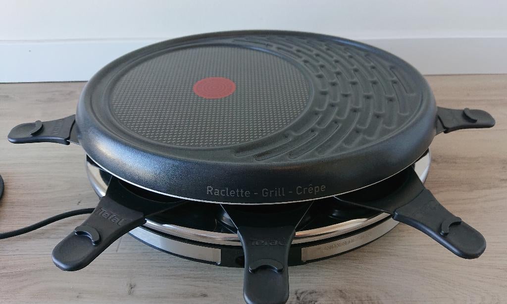 Tefal RE1378 Deco 8 Inox & Design Raclette / Grill / Gourmet, Ophalen of Verzenden, Zo goed als nieuw, 8 personen of meer
