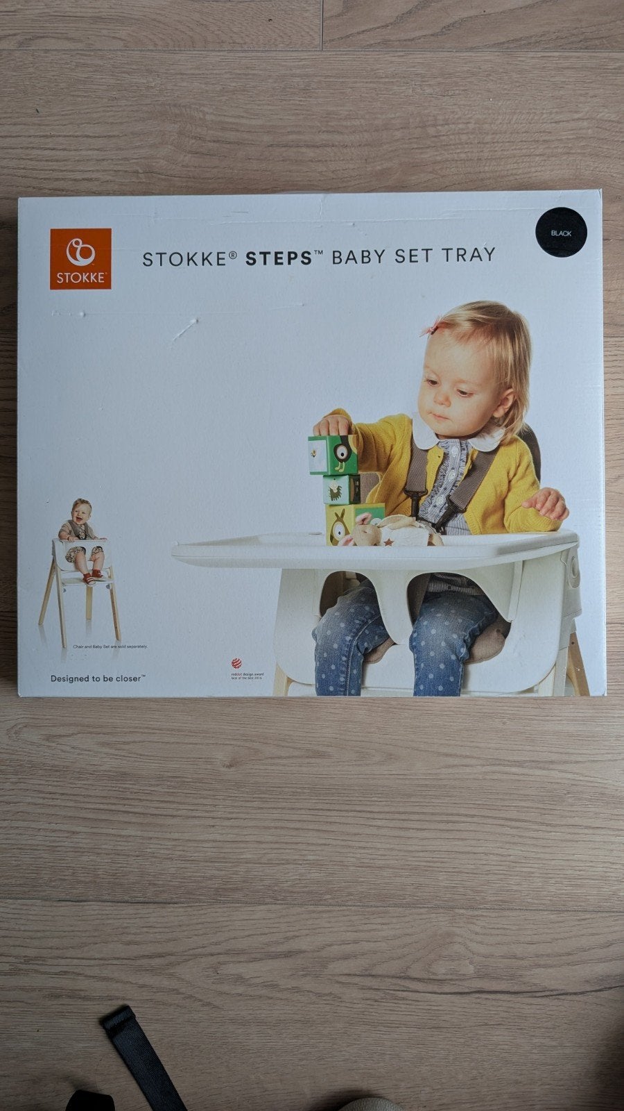 Stokke Steps Baby Set Tray Zwart - Nieuw in doos, Kinderen en Baby's, Kinderstoelen, Ophalen, Nieuw, Overige typen, Afneembaar eetblad