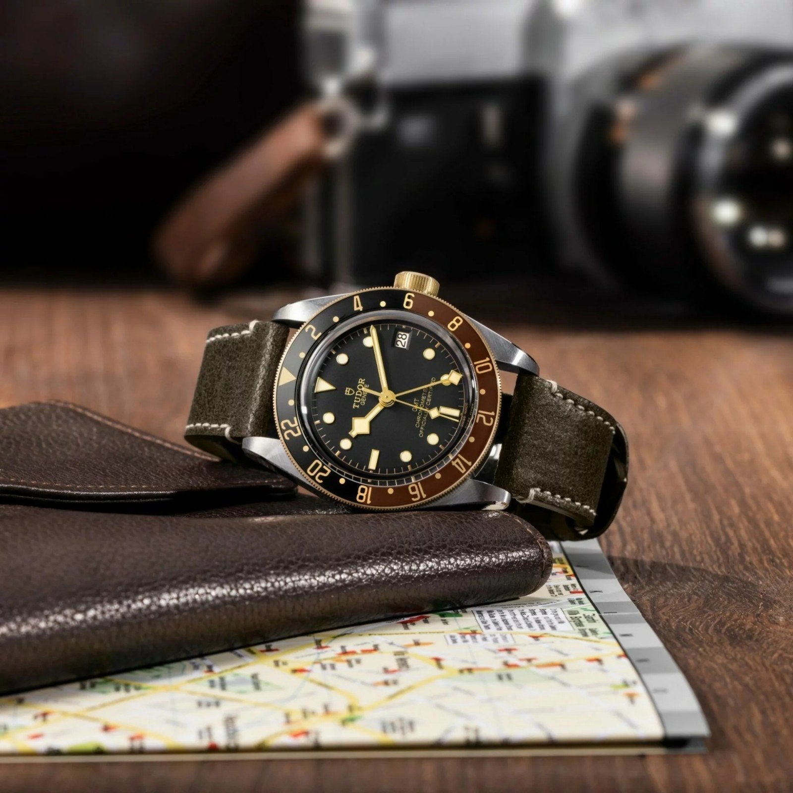 Tudor Black Bay GMT met Extra Band en Garantie, Overige merken, Staal, Polshorloge, Overige materialen