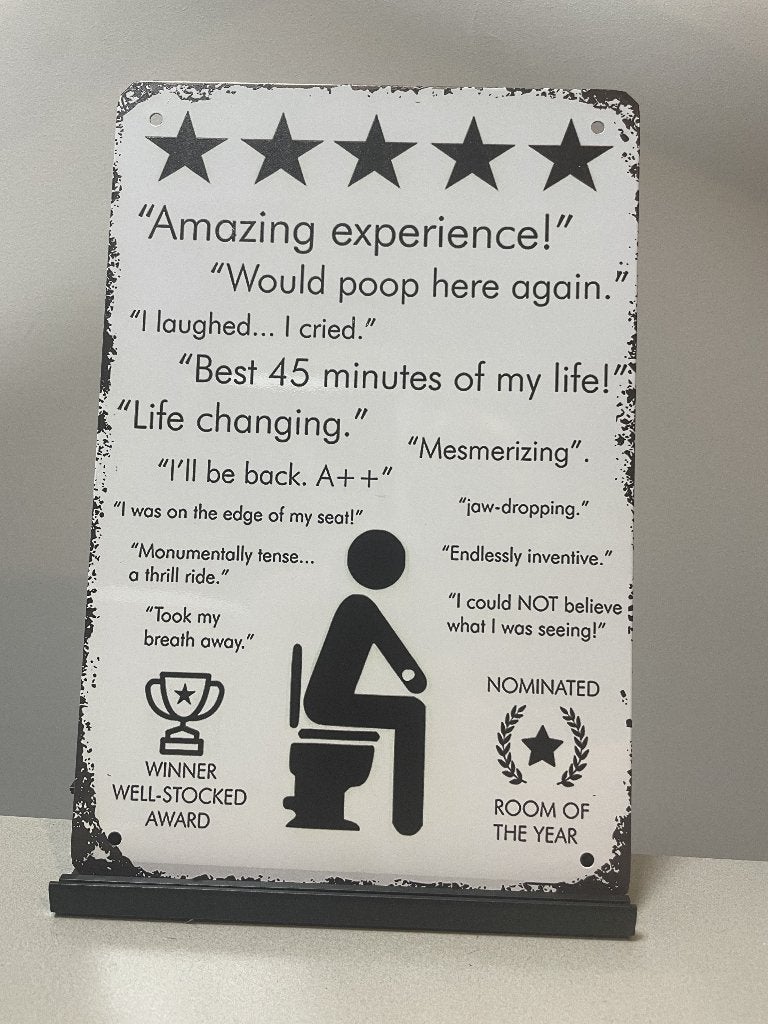 Amazing poop experience  metalen wandbord (Old Look), Www.pand50.nl, Nieuw, Ophalen of Verzenden, Printer 29B Coevorden