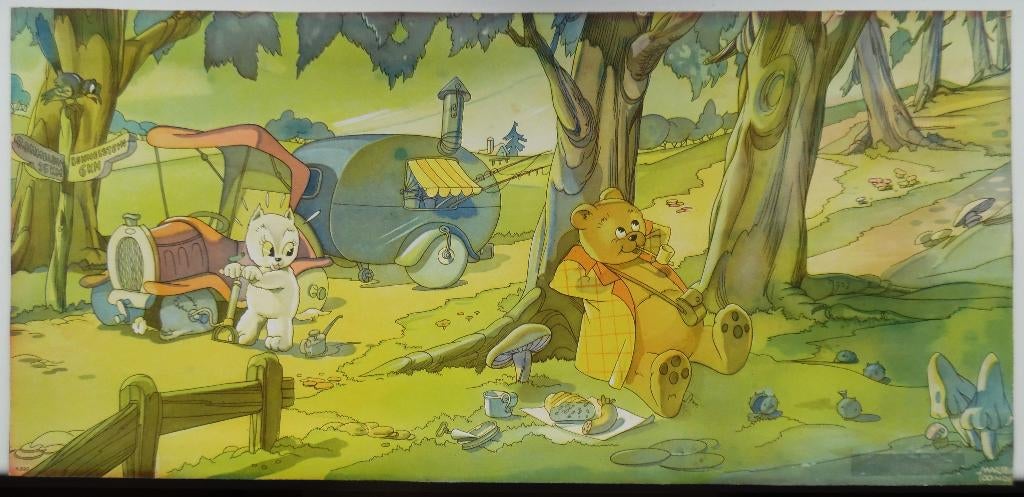 Heer Bommel met vacantie! Prent 1943, Verzamelen, Foto's en Prenten, Gebruikt, Ophalen of Verzenden, 1940 tot 1960, Prent