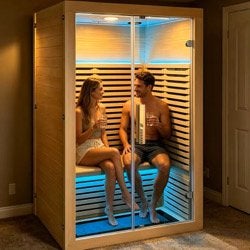 Moderne 2-persoons infrarood sauna met roodlichttherapie, Verzenden, Nieuw, Infrarood, Complete sauna