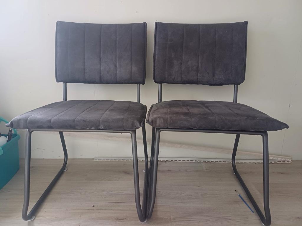 Eetkamerstoelen, Ophalen, Gebruikt, Grijs, Stof