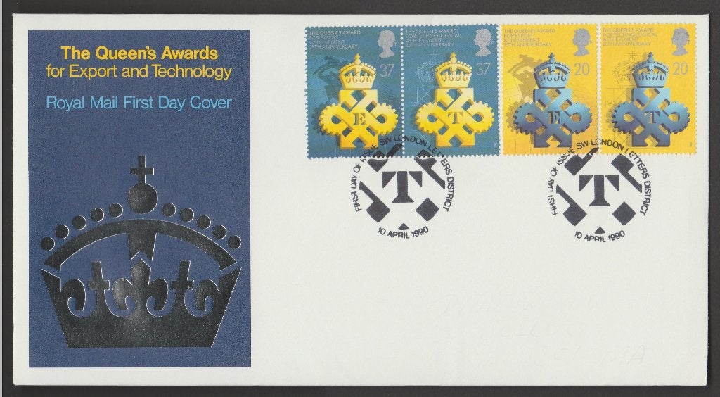 GB - FDC Michelnr 1266-9 - Queen's Awards export technologie, Postzegels en Munten, Postzegels | Europa | UK, Verzenden, Postfris