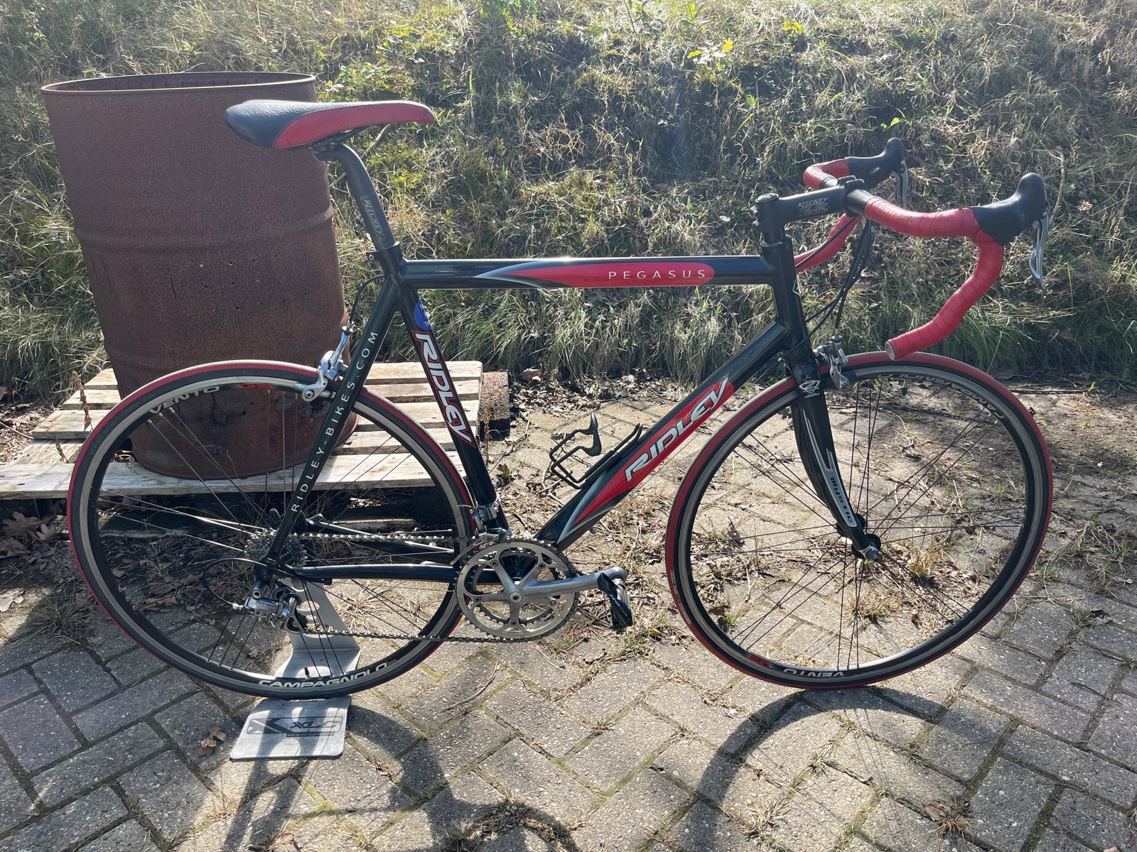 Ridley Pegasus racefiets met Campagnolo en Carbon voorvork, 28 inch, Aluminium, Zo goed als nieuw, 15 tot 20 versnellingen