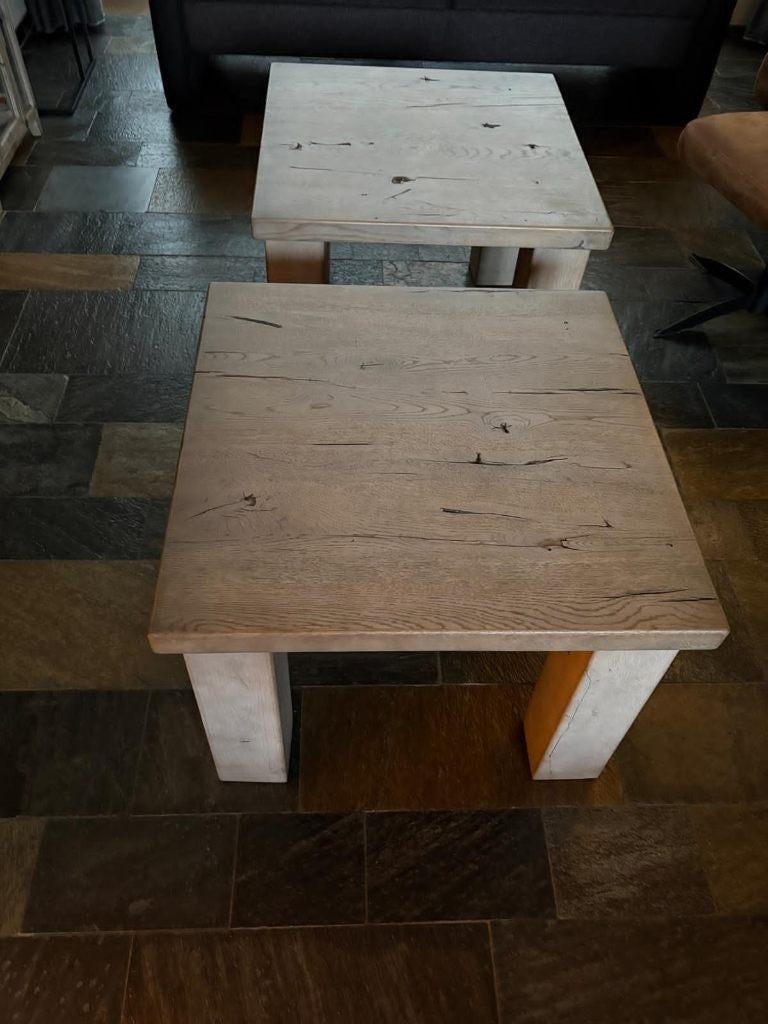 salon tafel, Ophalen, Oud wit, 50 tot 100 cm, Vierkant