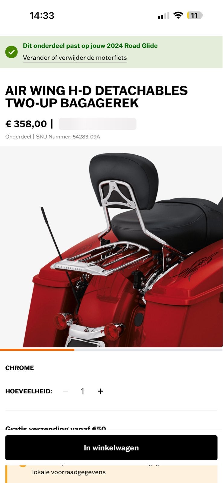 HD afneembaar bagagerek Streetglide Road Glide Elektra Glide, Ophalen, Nieuw