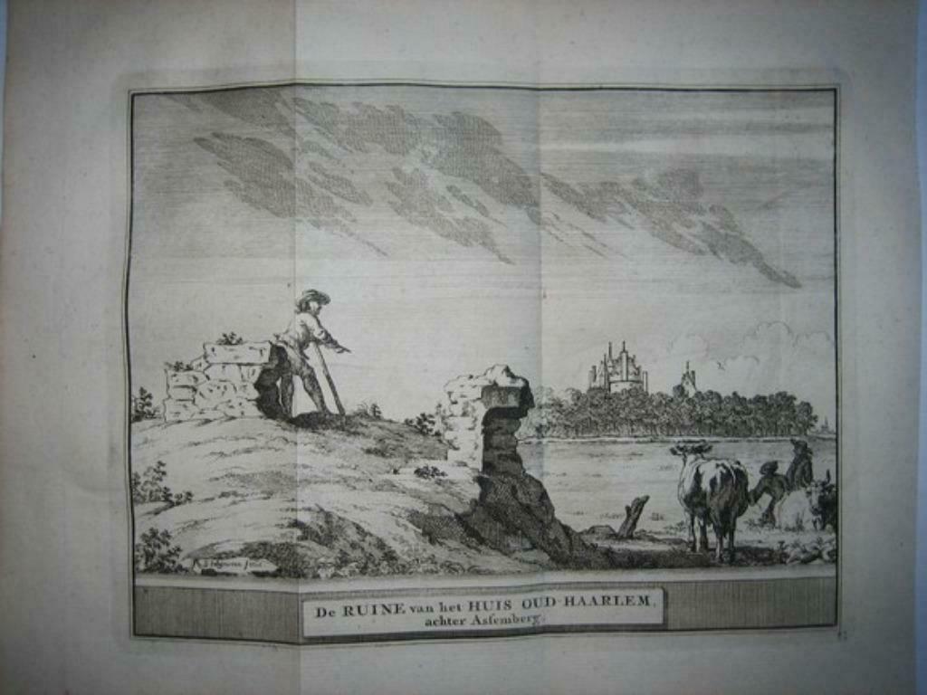 20 / Haarlem  Assumburg  Kopergravure 1736, Ophalen of Verzenden