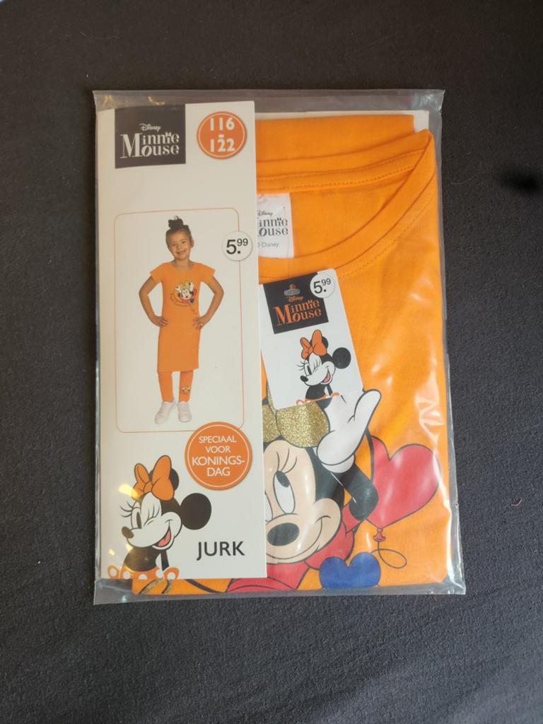 Disney oranje jurk Minnie Mouse 116-122 NIEUW (royal) *, Kinderen en Baby's, Kinderkleding | Maat 116, Ophalen of Verzenden, Nieuw
