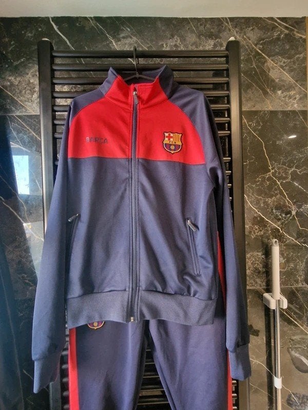 FC Barcelona trainingspak vest S + broek M, Ophalen of Verzenden, Blauw, Voetbal