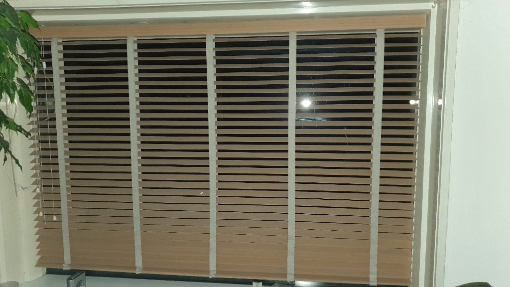 Houten Jaloezie 150 cm hoog x 215 cm breed, Ophalen, Jaloezie, Bruin, Hout