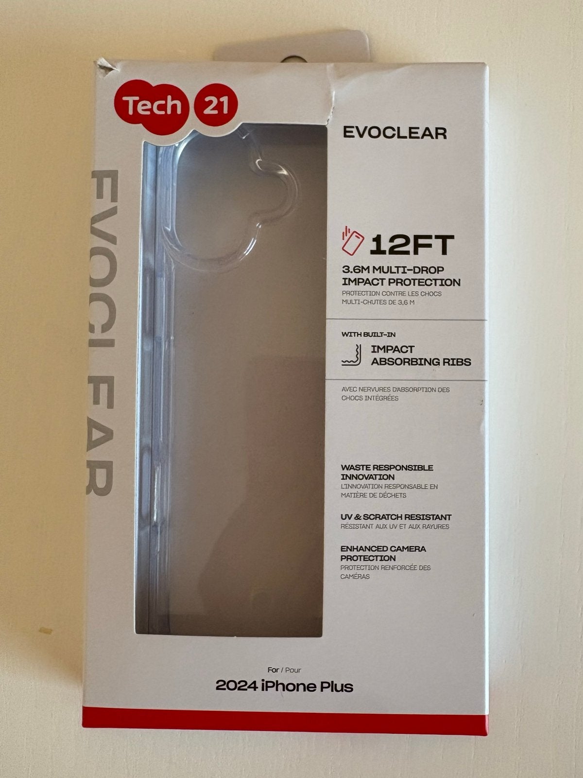 Tech21 iPhone 16 plus hoes Evoclear, Kunststof, IPhone 16 Plus, Krasbestendig, Overige merken