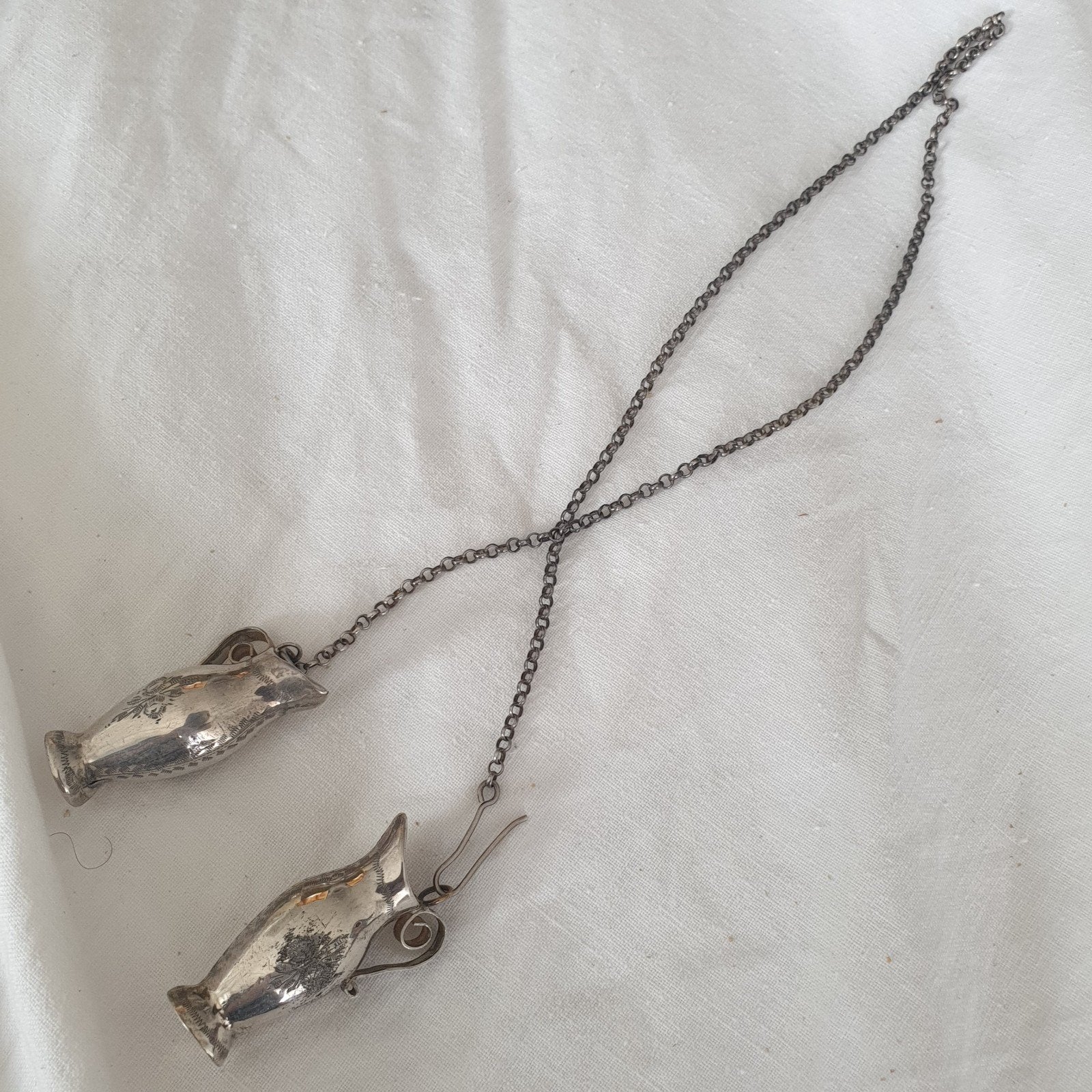 Zilveren breipendoppen kannetjes, Ophalen of Verzenden, Zilver