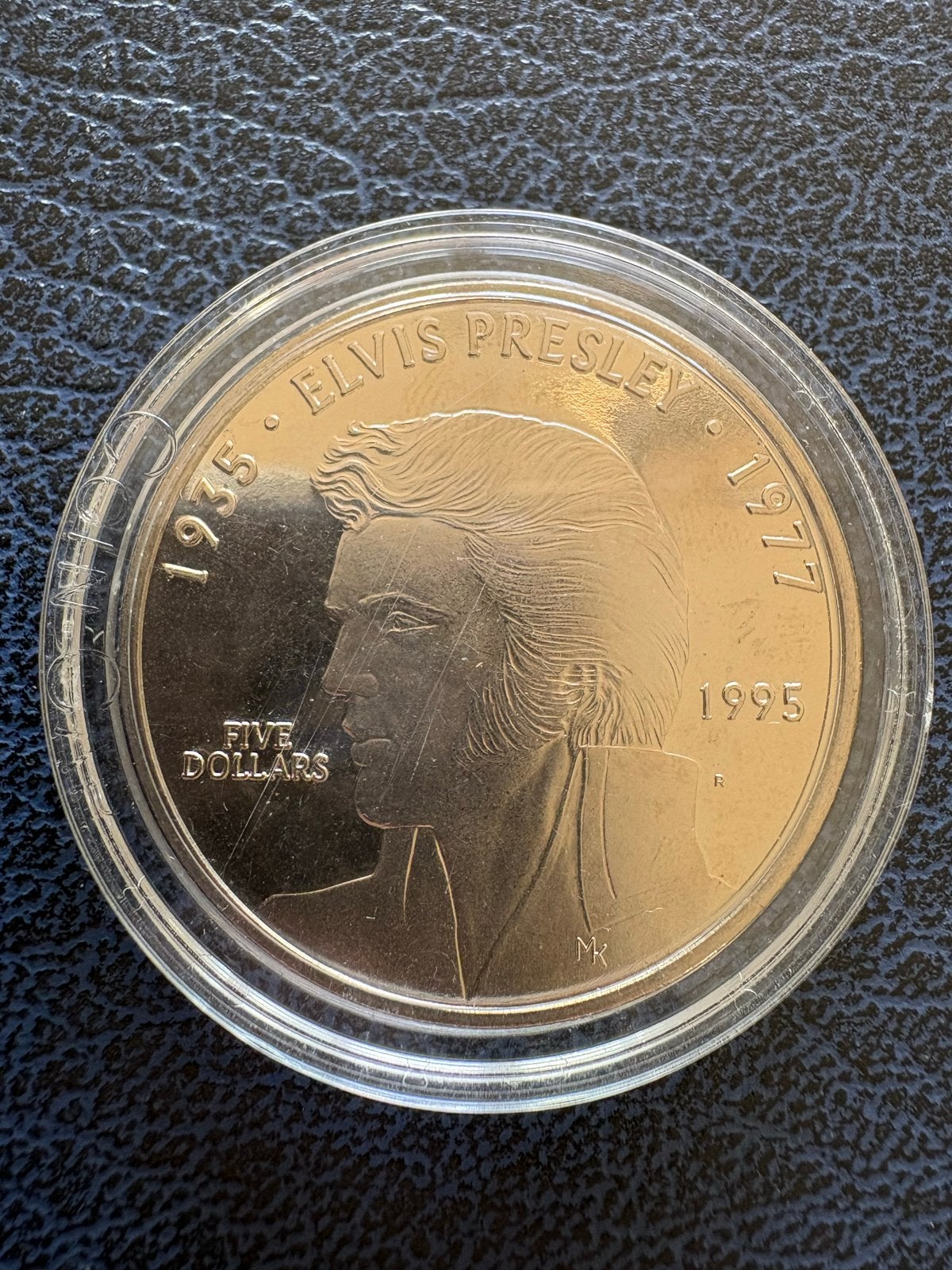 Elvis Presley 1995 Vijf Dollar Munt Marshall Eilanden, Ophalen of Verzenden, Oost-Azië, Losse munt