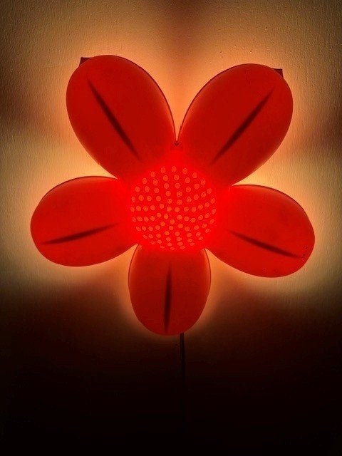 Vintage IKEA Smila Blomma bloem wandlamp / kinderlamp - Roze, Gebruikt, Ophalen of Verzenden, Roze, IKEA