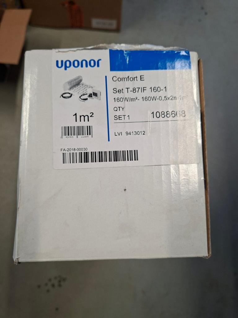 Uponor Comfort E 1m2 160W Vloerverwarming Mat Nieuw, Ophalen of Verzenden, Nieuw, Minder dan 200 watt, Overige typen