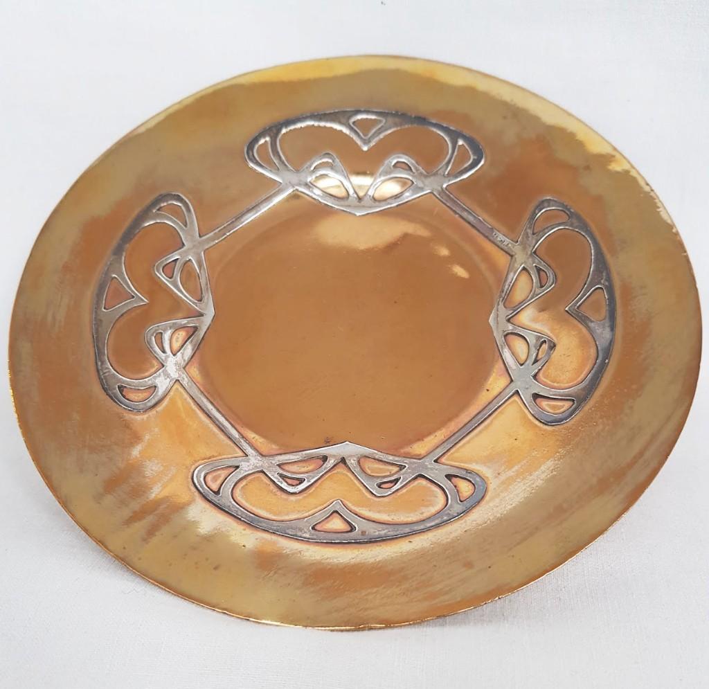 Onderbord Art Nouveau , zilver -brons., Ophalen of Verzenden