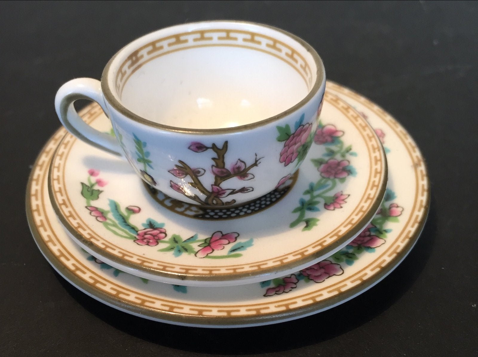 Coalport Indian Tree Miniatuur Kop en Schotel Set, Verzenden