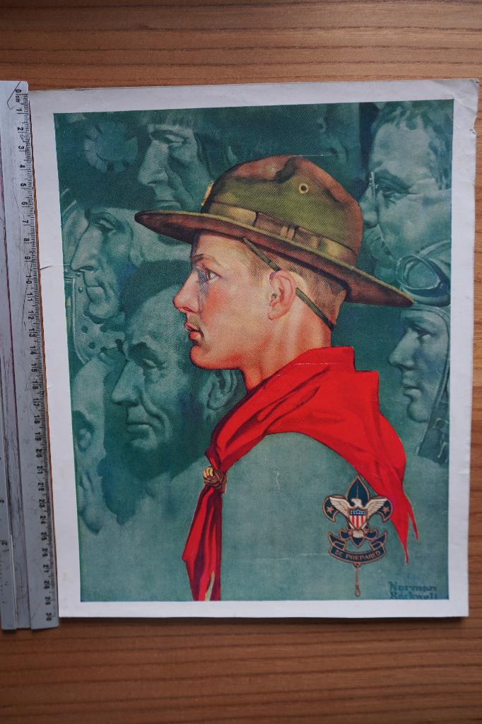 scouting Norman Rockwell plaat groot 40 cm hoog, Verzamelen, Scouting, Ophalen of Verzenden, Gebruikt, Embleem, Speld of Insigne