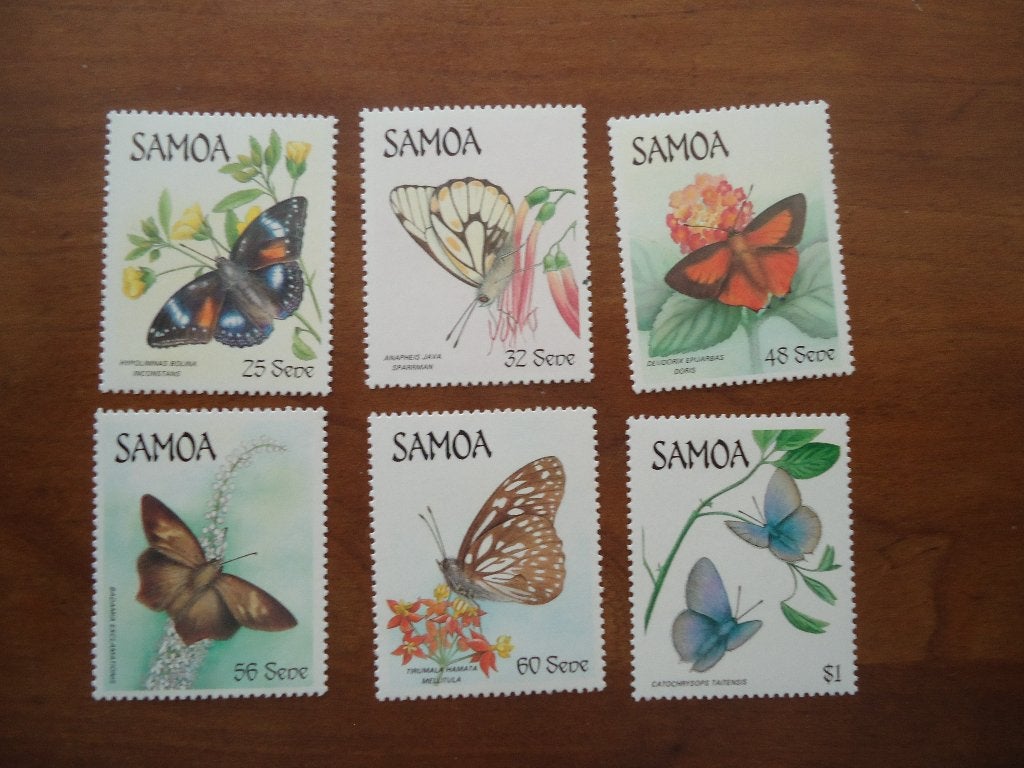 Vlinders Samoa 1986, mi. 580-85 postfris, Ophalen of Verzenden, Postfris, Dier of Natuur