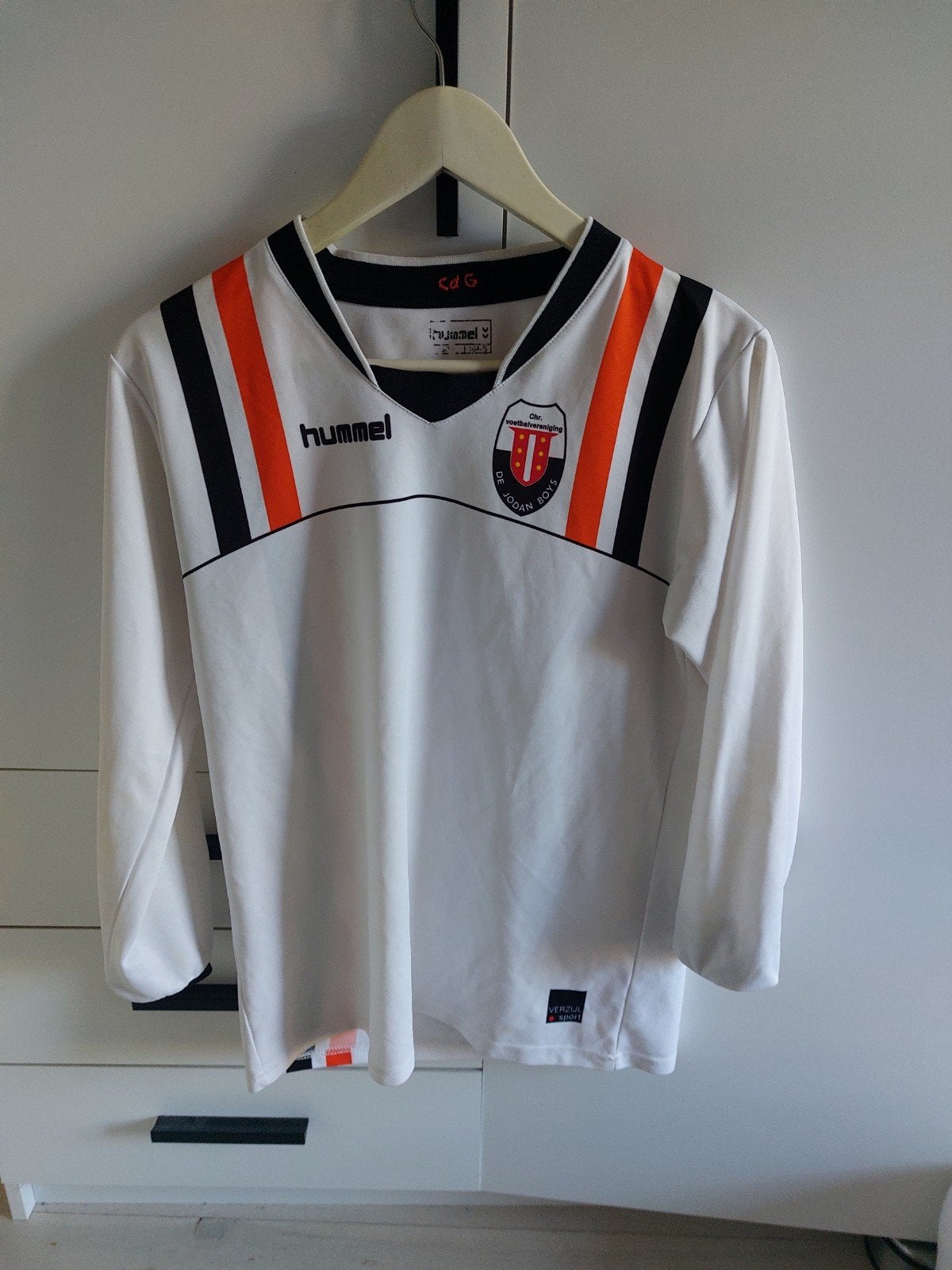 Hummel De Jodan Boys Voetbalshirt Maat 164-s, Wit, Ophalen of Verzenden, Zo goed als nieuw, Voetbal