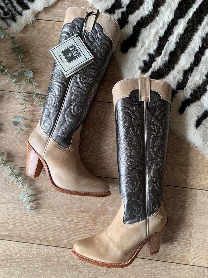 Frye hoge cowboylaarzen 37 western boots bohemian laarzen, Hoge laarzen, -, -, Nieuw