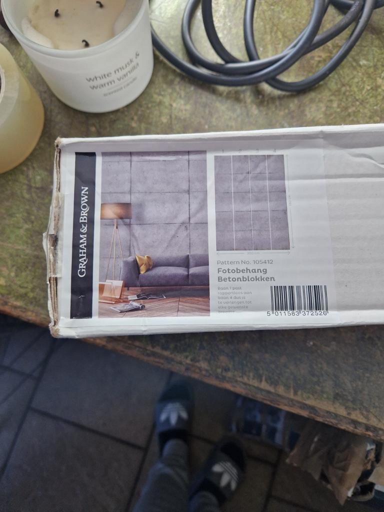 Fotobehang Betonlook - 2m x 2,8m, Huis en Inrichting, Stoffering | Behang, Ophalen of Verzenden, Grijs