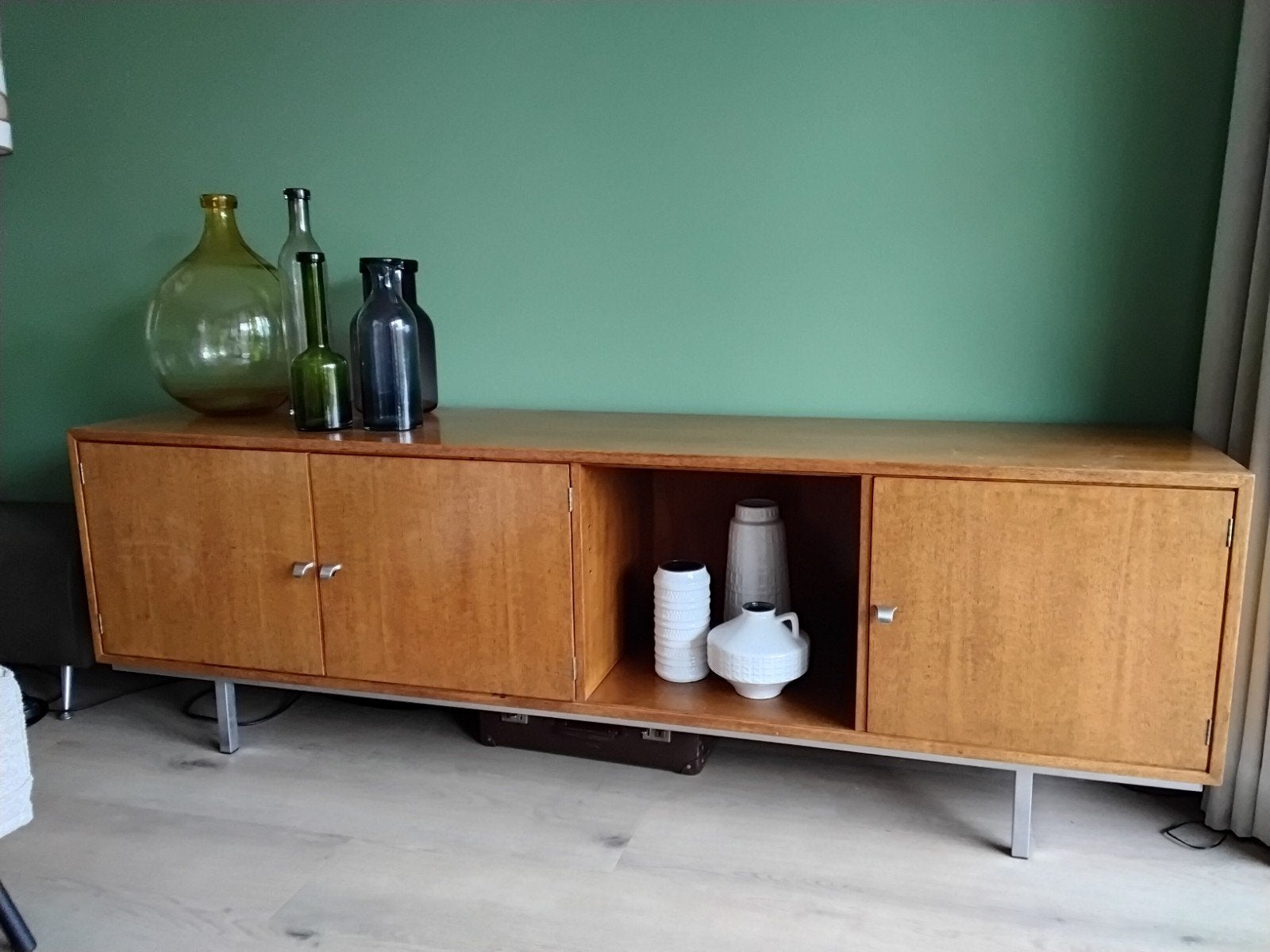 Vintage Lowboard Dressoir Kast - 200x63x45cm, 200 cm of meer, 25 tot 50 cm, Ophalen, Overige houtsoorten