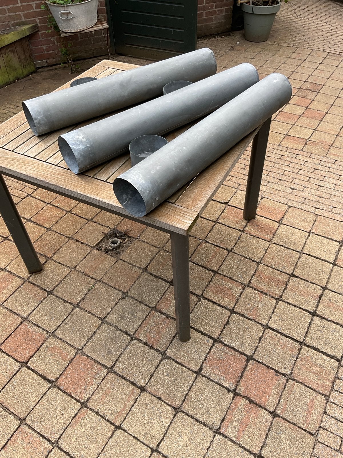 3 Zinken kokers met deksels om bouwtekeningen te bewaren., Ophalen
