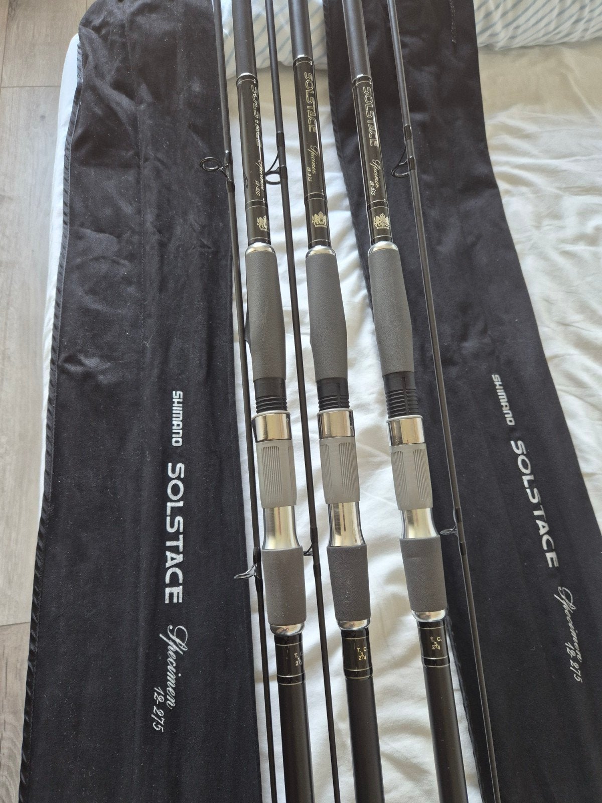 3x Shimano Solstace Specimen  met Fox Stalker Foudraal, Ophalen, Zo goed als nieuw
