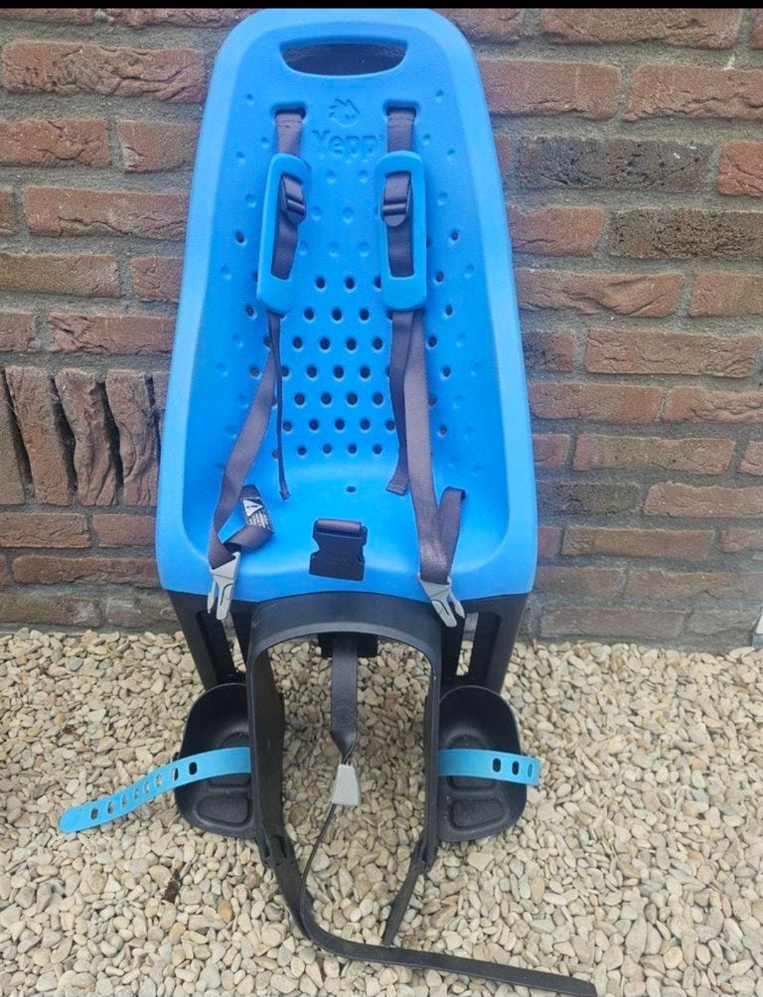 Yepp Fietsstoel Achterzitje Blauw, Achterzitje, Voetsteuntjes, Yepp, Zo goed als nieuw