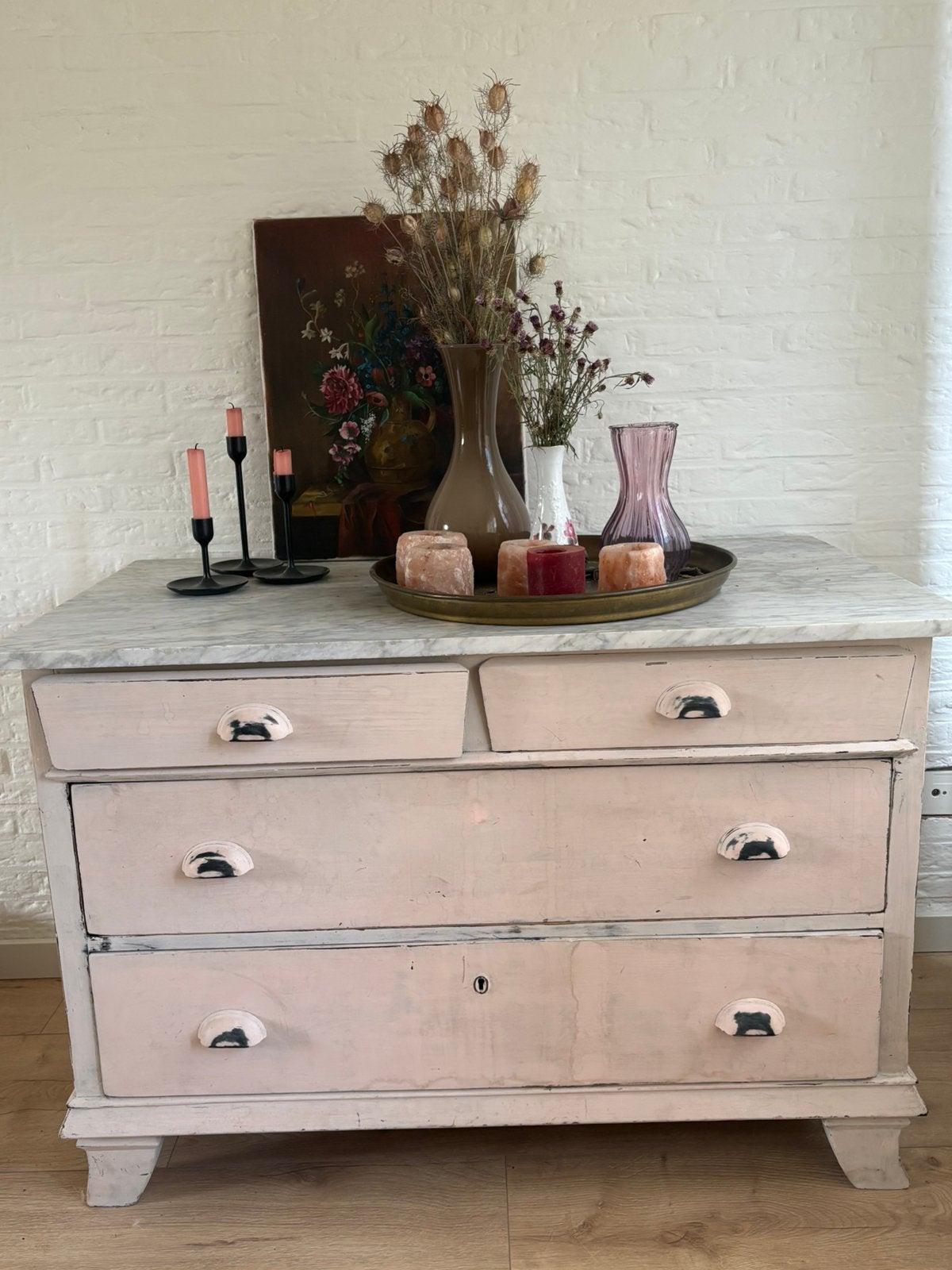 Mooie antieke commode, Gebruikt, 100 tot 150 cm, 3 of 4 laden, Minder dan 100 cm