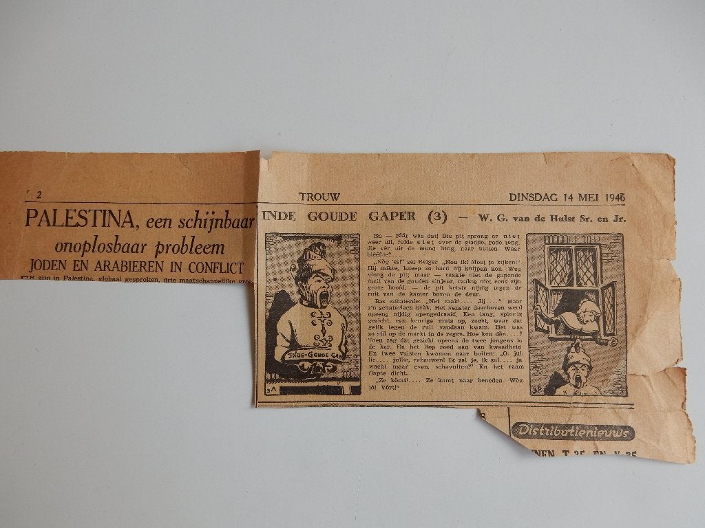 Artikeltje W.G. van de Hulst. Krant Trouw 1946. (gaper), Ophalen of Verzenden, 1940 tot 1960, Nederland, Knipsel(s)