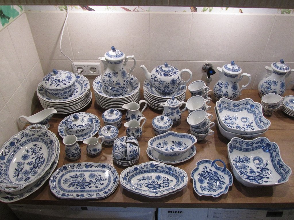 Hutschenreuther Zwiebelmuster uienmotief serviesdelen, Antiek en Kunst, Ophalen of Verzenden