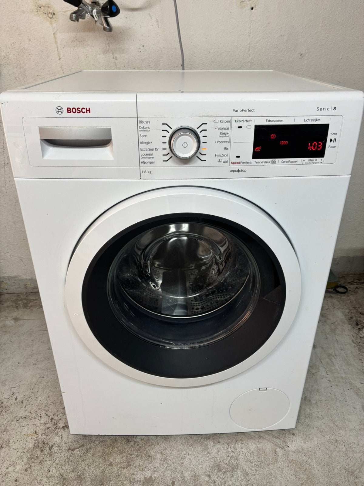 Bosch Serie 8 wasmachine , 8 kilo , A+++, Minder dan 85 cm, Ophalen of Verzenden, Zo goed als nieuw, HZ van IJsselstein