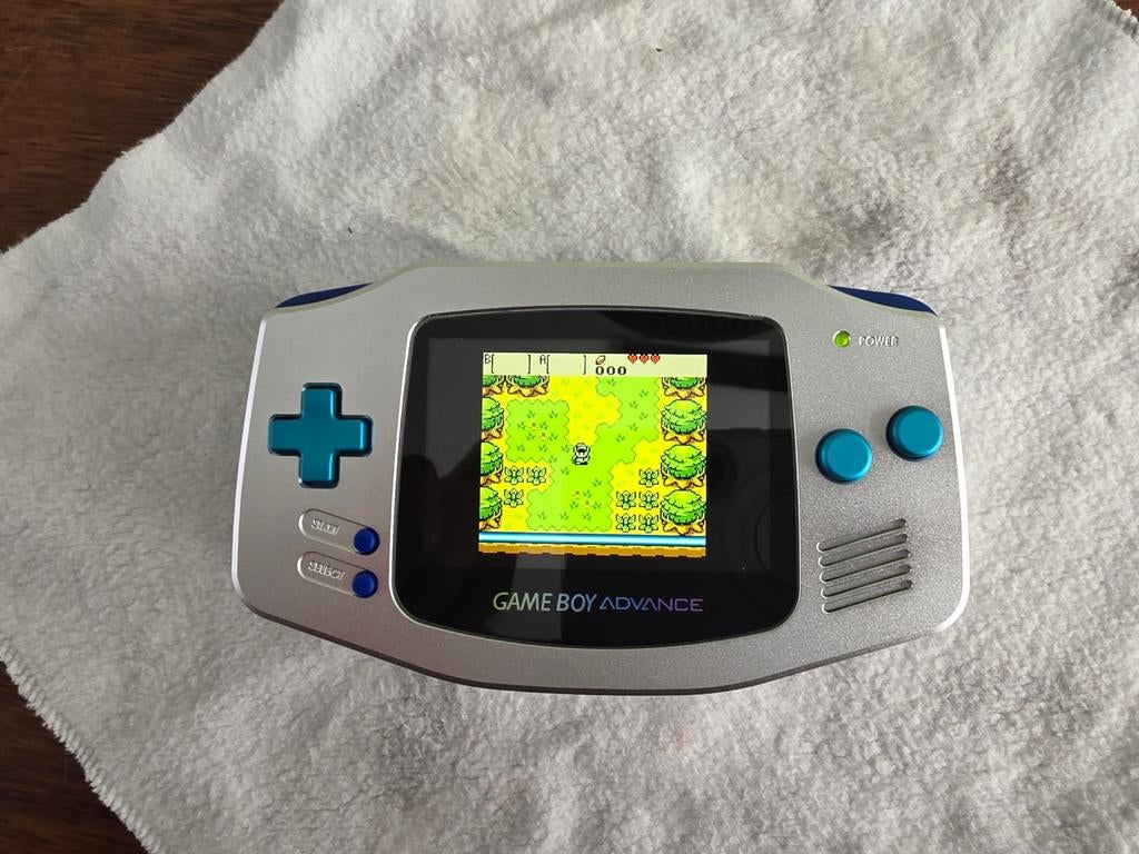 Boxy Pixel Game Boy Advance met Funnyplaying IPS V2 scherm, Spelcomputers en Games, Ophalen of Verzenden, Zo goed als nieuw, Game Boy Advance