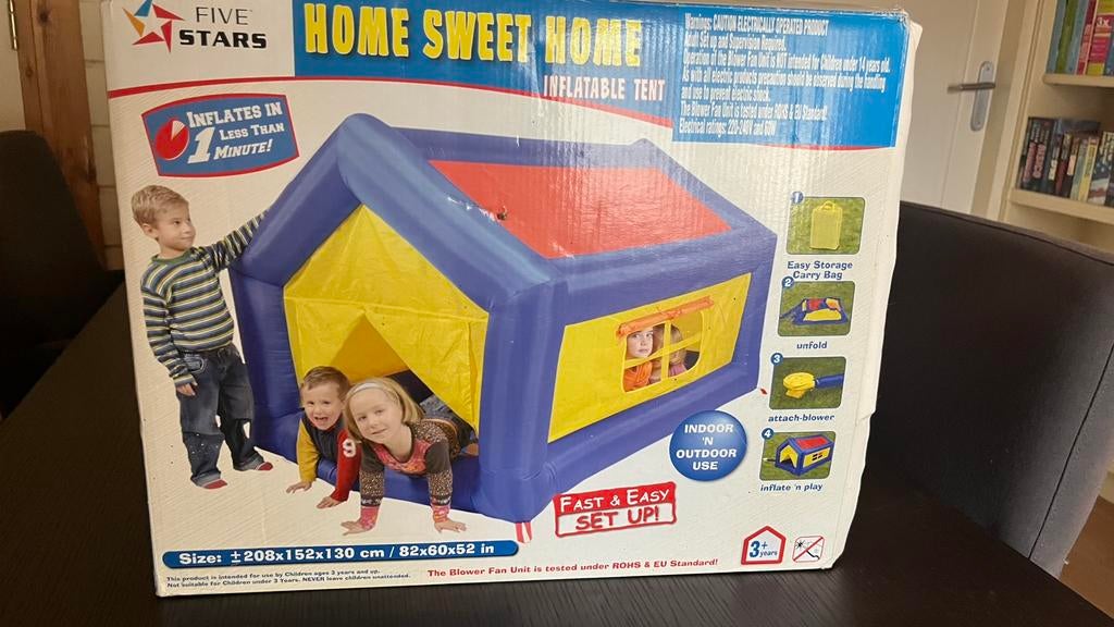 Opblaasbaar speelhuis/springkussen, Kinderen en Baby's, Ophalen of Verzenden, Zo goed als nieuw