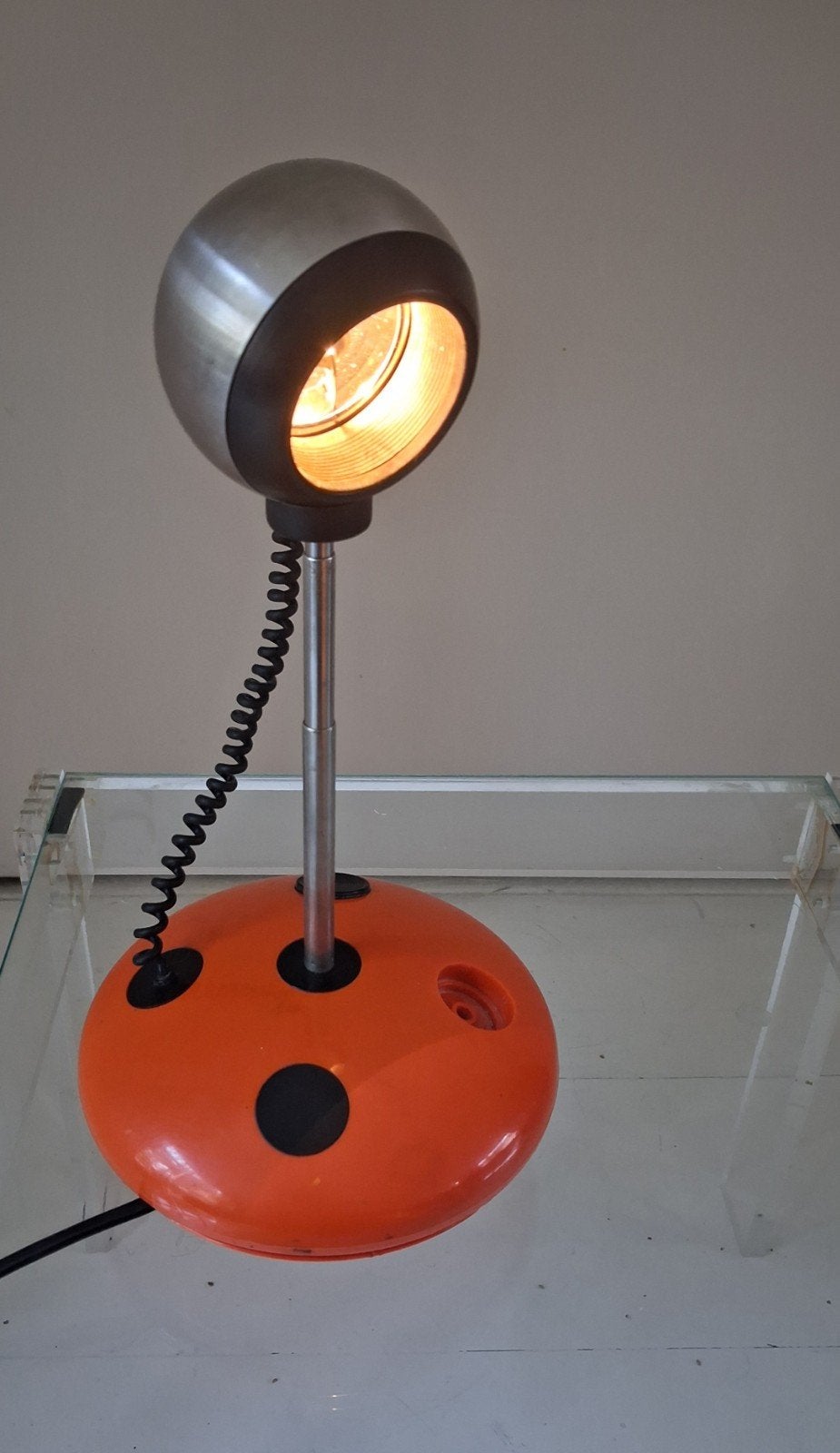 Space age eye-ballamp,osram,70s,oranje, Ophalen of Verzenden, Design