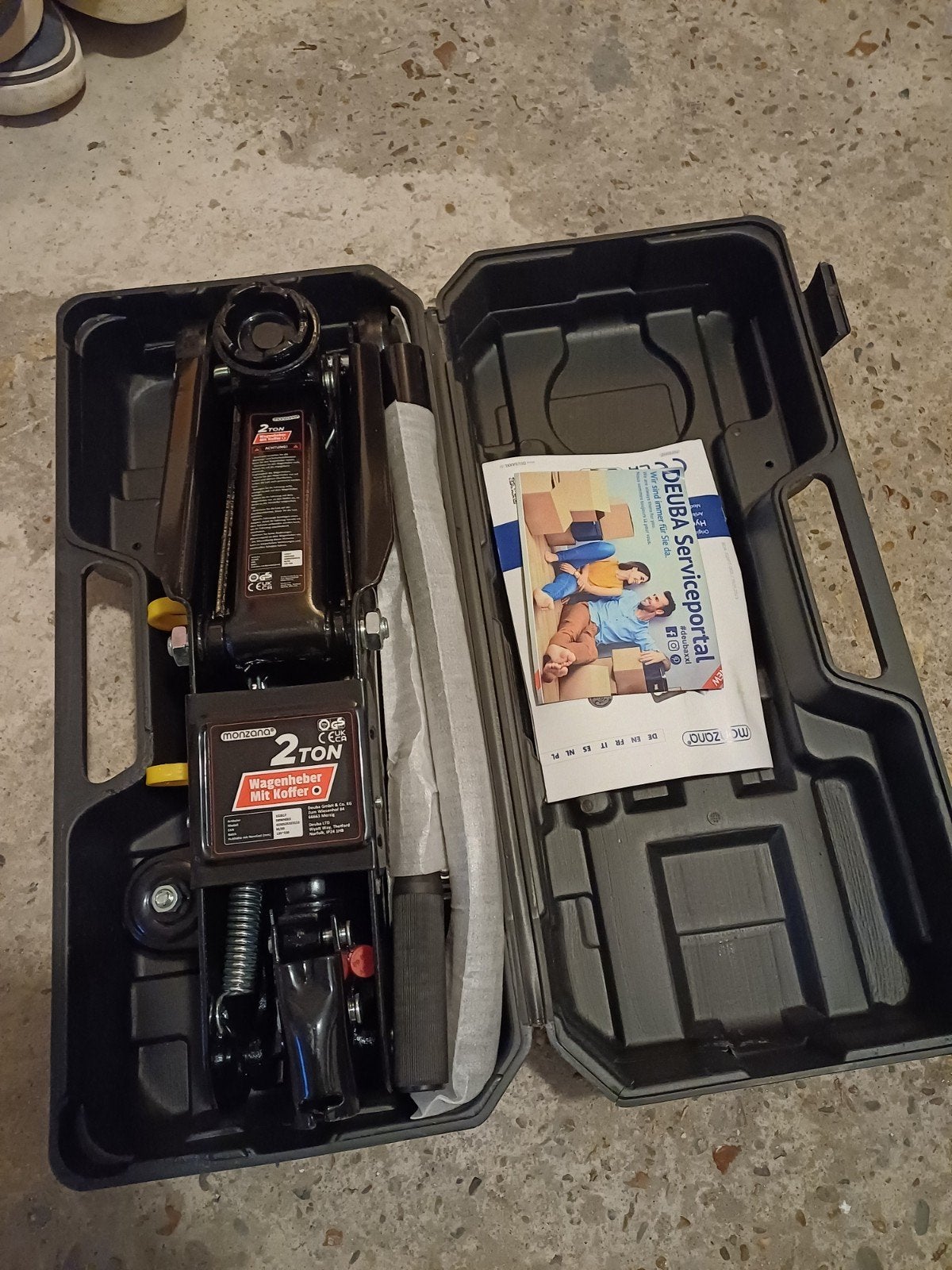 Monzana 2 Ton Garagekrik met Koffer - Zo goed als nieuw, Ophalen of Verzenden, Nieuw, Garagekrik