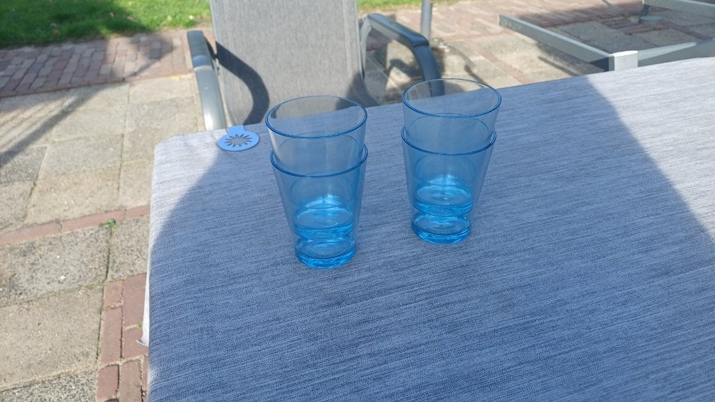 Mepal Flow Beker 200 ml - Set van 4 blauwe bekers, Caravans en Kamperen, Ophalen, Gebruikt