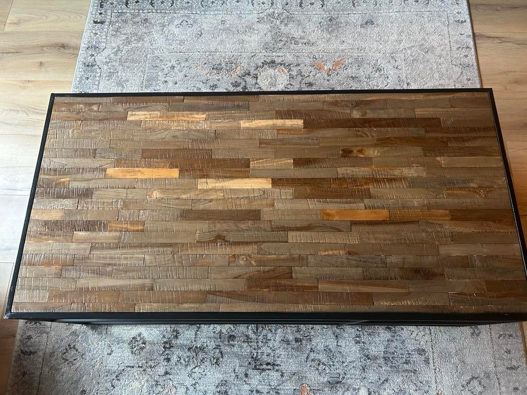 WoooD Vic Salontafel - Hout en Metaal, Huis en Inrichting, Tafels | Salontafels, Ophalen, Gebruikt, 50 tot 100 cm, 100 tot 150 cm