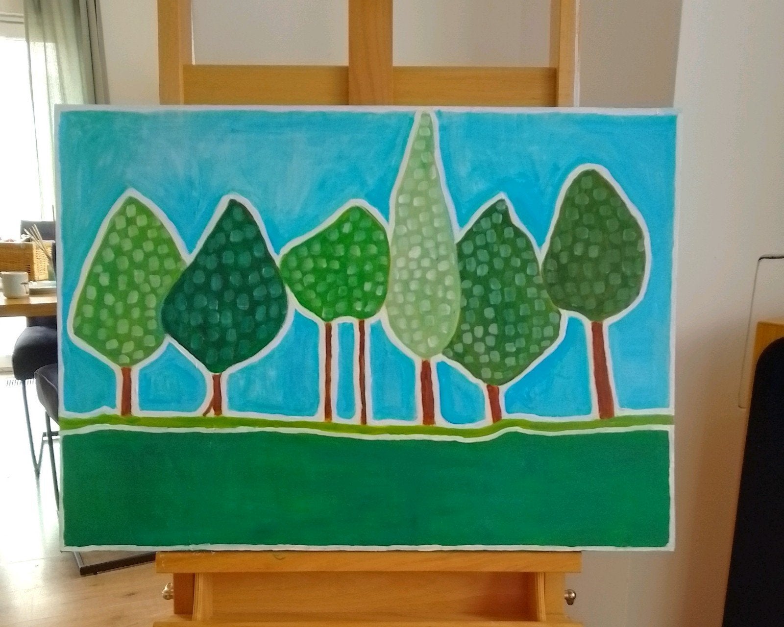 schilderij "childhood trees", Ophalen of Verzenden