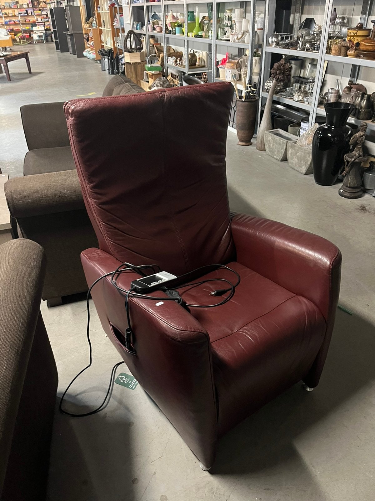 Sta op stoel Hukla, Huis en Inrichting, Fauteuils, Ophalen, Zo goed als nieuw, 50 tot 75 cm, Leer