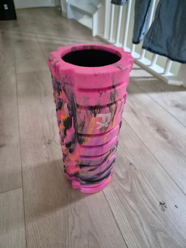 FFEXS Foamroller - Roze/Zwart/Oranje, Sport en Fitness, Fitnessmaterialen, Ophalen of Verzenden, Zo goed als nieuw, Benen, Foamroller