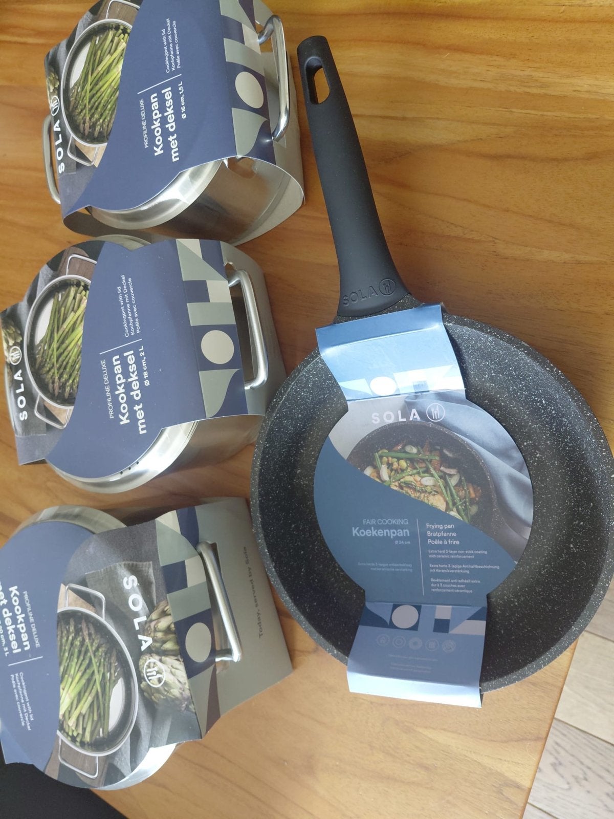 Nieuw! Sola ProfiLine Deluxe Pannenset, Huis en Inrichting, Keuken | Potten en Pannen, Met deksel, Nieuw, Pannenset, Ophalen of Verzenden