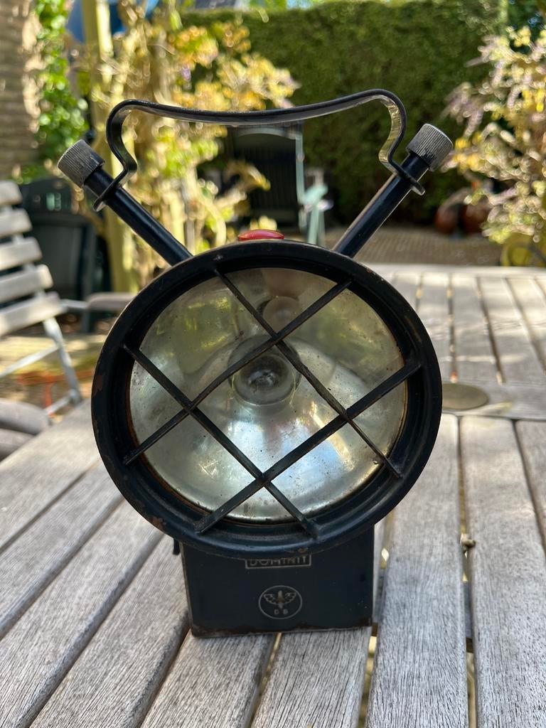 Vintage mijnlamp Dominant Type SHR - Jaren '50, Tuin en Terras, Buitenverlichting, Dominit, Minder dan 50 watt, Batterij, Ophalen of Verzenden